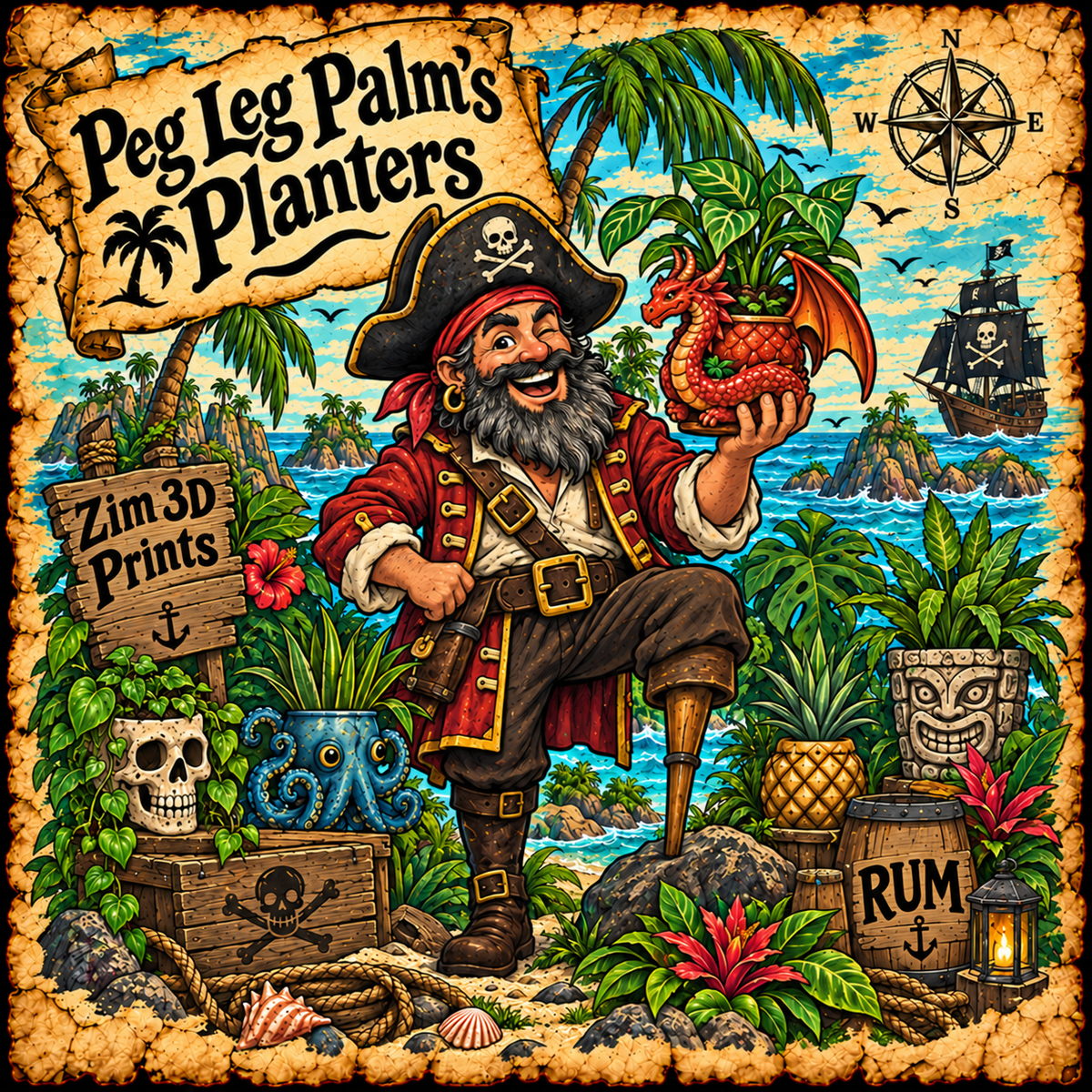 Peg Leg Palm's Planters