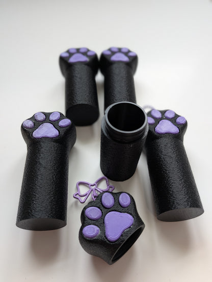 Black Cat Paw Chapstick Holder | Lip Balm & Lip Gloss Keychain | Cute 3D Printed Paw Container | Purse Charm | Gift for Cat Lovers l Lipstick Holder
