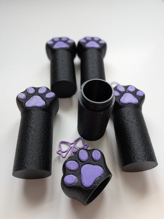Black Cat Paw Chapstick Holder | Lip Balm & Lip Gloss Keychain | Cute 3D Printed Paw Container | Purse Charm | Gift for Cat Lovers l Lipstick Holder