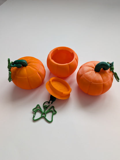 Pumpkin Bag Charm Container – Cute Mini Storage Keychain for Lip Balm, Cash, Pills & Tiny Treasures | Halloween Purse Accessory