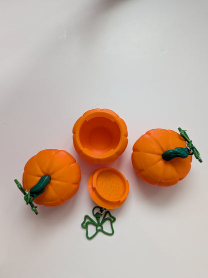 Pumpkin Bag Charm Container – Cute Mini Storage Keychain for Lip Balm, Cash, Pills & Tiny Treasures | Halloween Purse Accessory