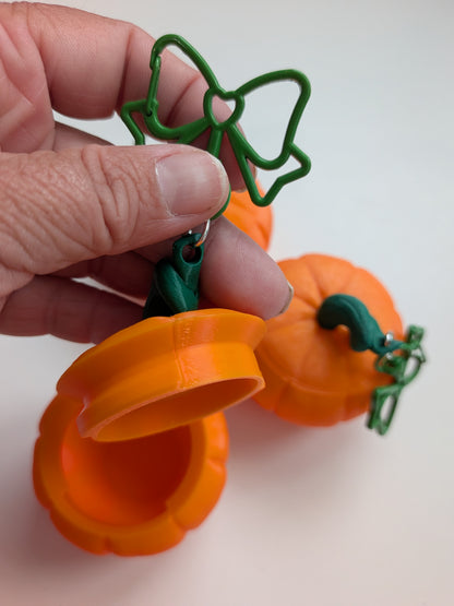 Pumpkin Bag Charm Container – Cute Mini Storage Keychain for Lip Balm, Cash, Pills & Tiny Treasures | Halloween Purse Accessory