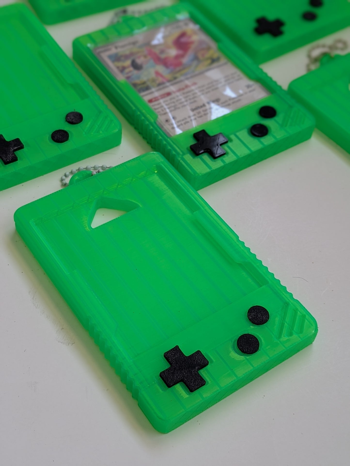 Retro Handheld Trading Card Display Keychain | Transparent Card Holder Case | Fits Standard Trading Cards