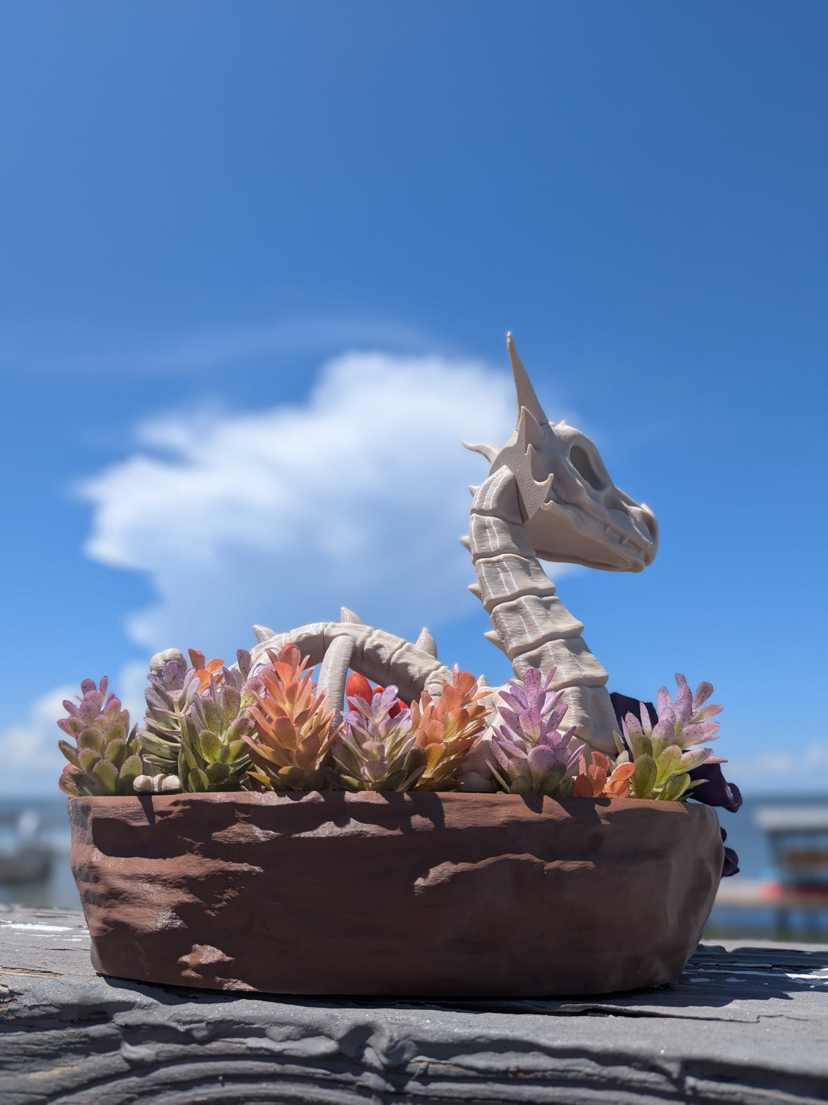 3D Printed Dragon Planter | Fantasy Dragon Succulent Pot | Unique Gothic Home Decor
