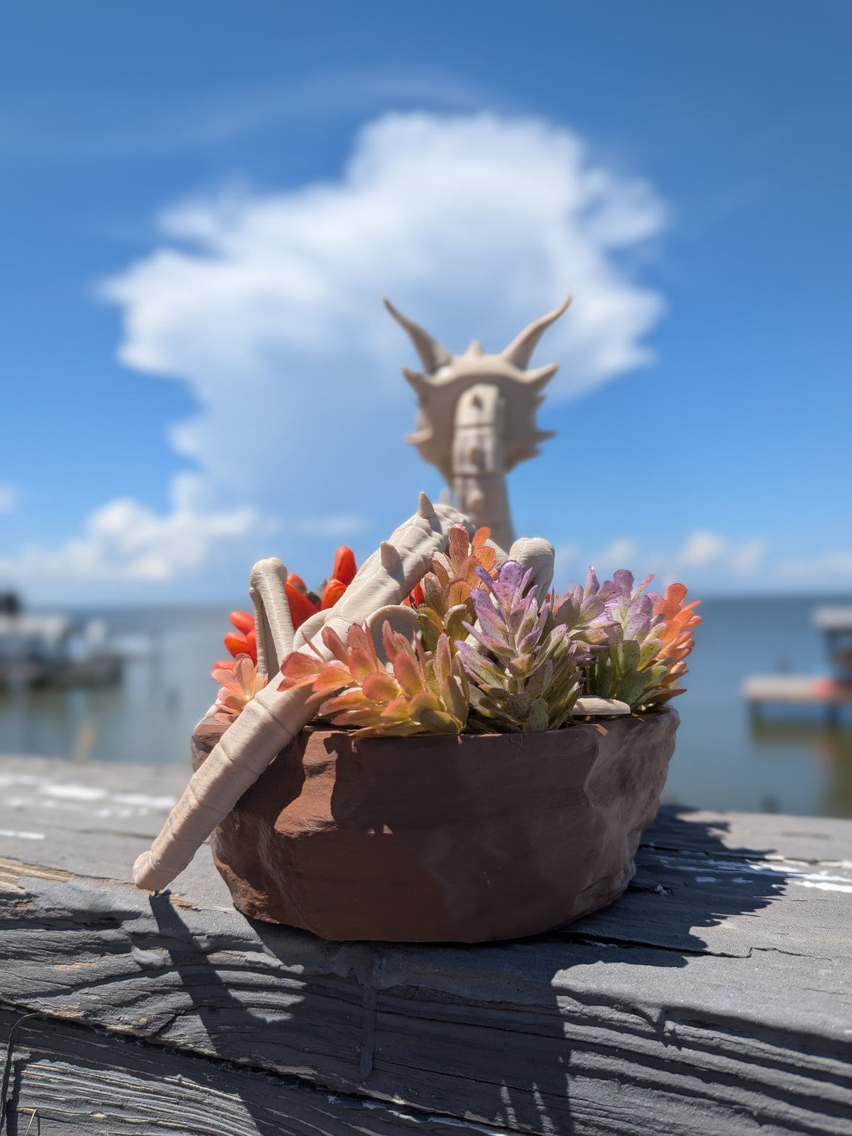 3D Printed Dragon Planter | Fantasy Dragon Succulent Pot | Unique Gothic Home Decor