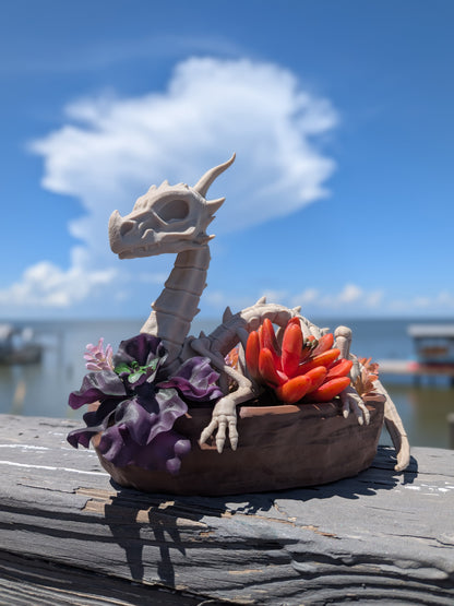3D Printed Dragon Planter | Fantasy Dragon Succulent Pot | Unique Gothic Home Decor