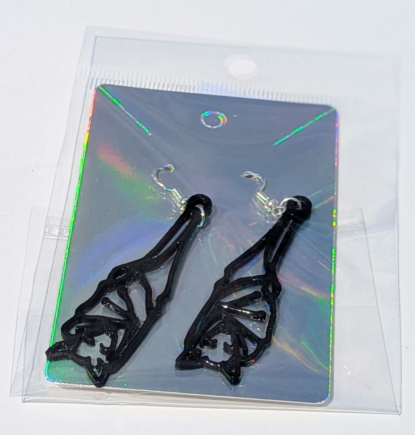 Bat Wing Earrings, Black Gothic Earrings, Halloween Jewelry Gift