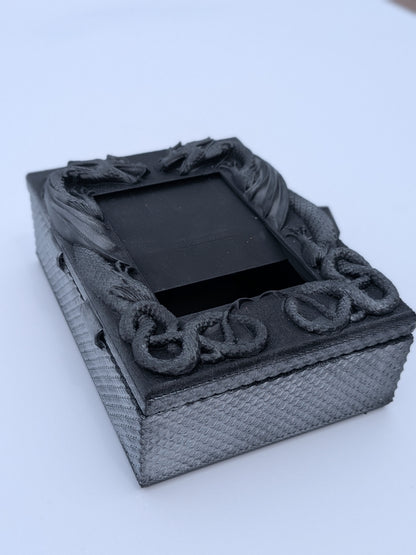 Dragon deck box, angled view showing the dragon carving detail