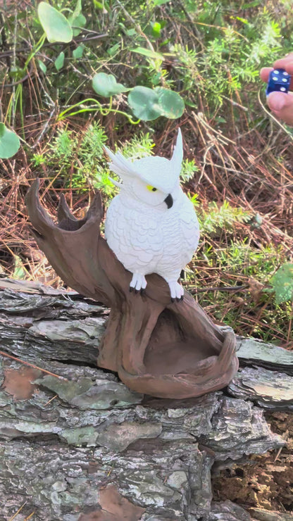 Owl Dice Tower, Snowy Owl D&D Accessory, Fantasy Dice Roller