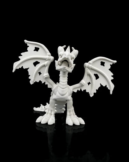 Articulated dragon skeleton, close-up of the skull and jaw