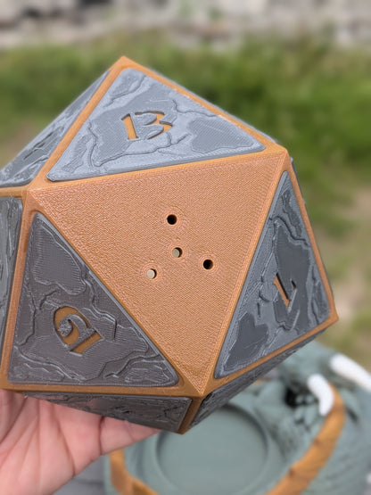 Sleeping dragon D20 planter, side view