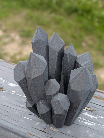 Crystal cluster vase, close-up of the hollow top opening